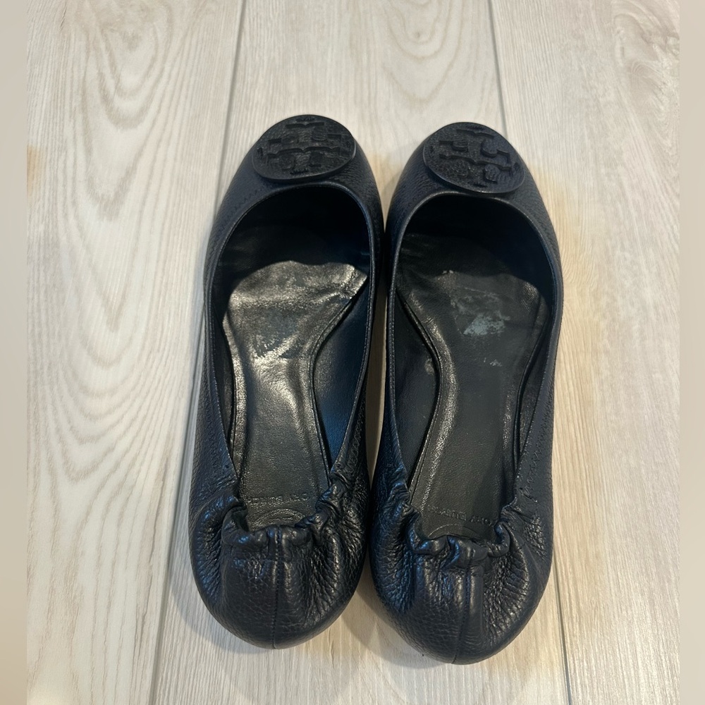 Tory Burch Black Reva Leather Ballet Flats, size 12 - Picture 2 of 11